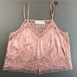 Michelle Mason Lacy Pink‎ Silk Camisole Size 8